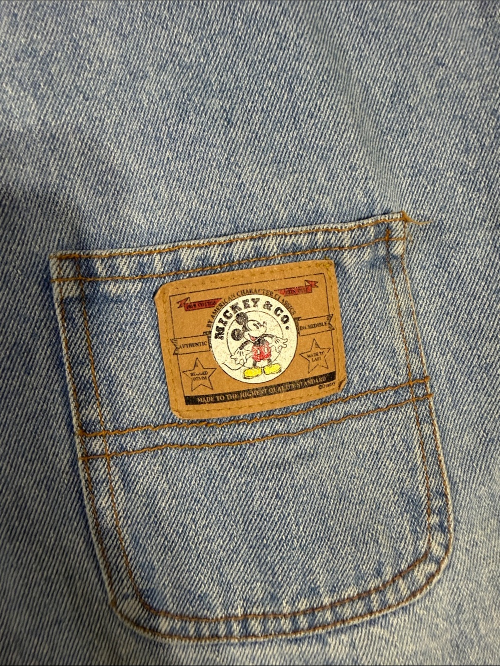 Vintage 90s Disney Mickey & Co. Classic Denim Shortalls / Overalls - Picture 10 of 10
